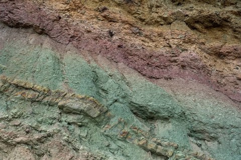 Colourful rock layers