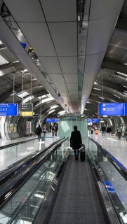 Escalator in the access hall of Frankfurt Airport
