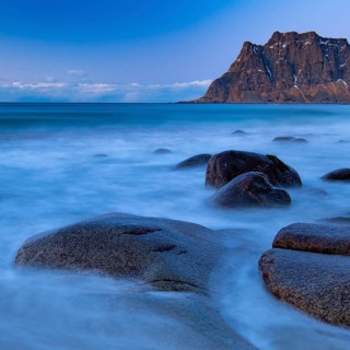 Winter coastal landscape with stormy sea