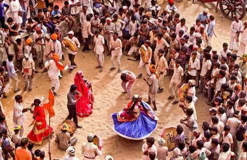 Human dancers and musicians