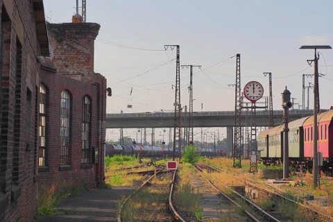 Station building with wagons