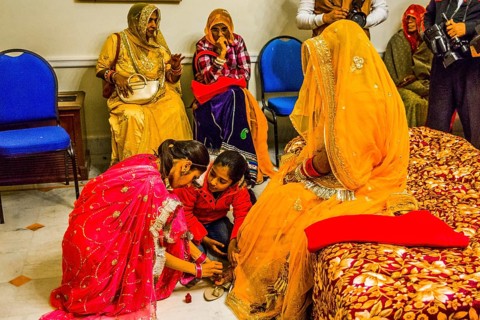Separate ceremonies of bride and groom