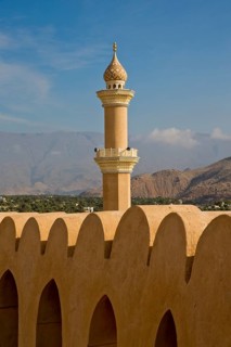 View of mosque and minaret from Nizwa Fort