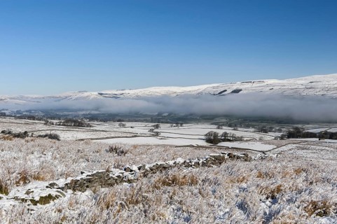 Upper Wensleydale near Hawes covered in snow