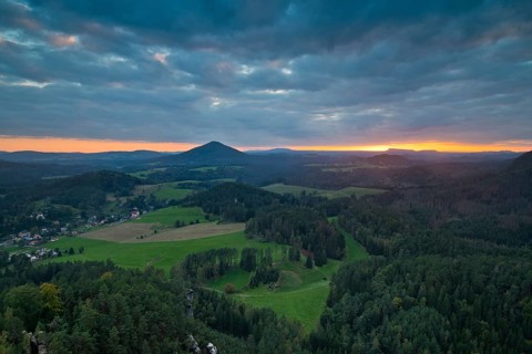 View at sunset from Mariina skala to Ruzova