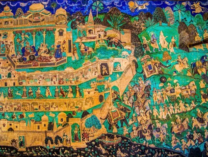 Chittra Shala courtyard with virtuoso fine paintings