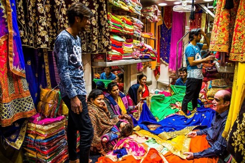 Fabric market at Bapu Bazar