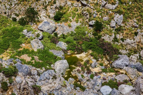 Megalopotamos streambed in Kourtalioiko gorge