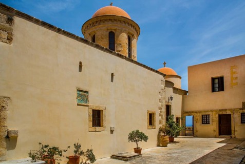 Monastery courtyard with monk cells