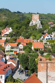 View from the border tower of the chateau to the old town