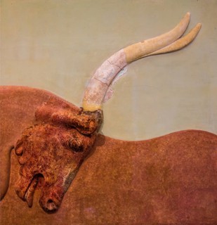 Relief fresco with bull's head