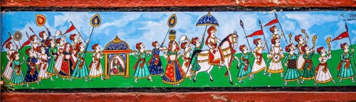 Mural painting in the old town of Bundi