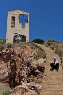 Stairs to the ruins of the Planta Denver factory in Rodalquilar