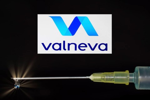 Injection syringe filled with Valneva's inactivated vaccine