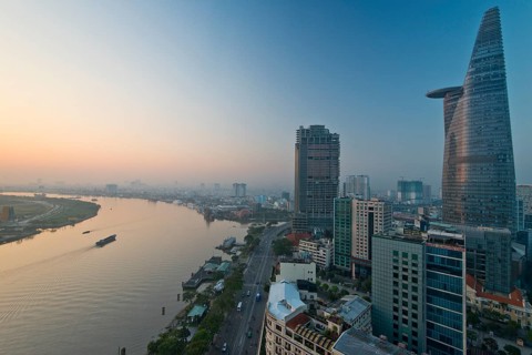 Dawn Sunrise Skyline Saigon