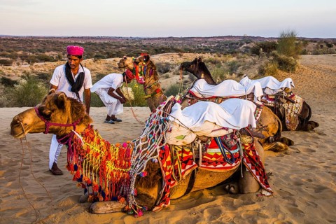 Horseback riding on dromedaries