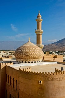 View of mosque and minaret from Nizwa Fort