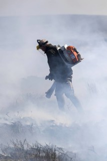 Heather burning on a Grouse Moor in the Yorkshire Dales
