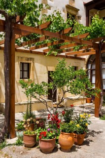 Monastery courtyard with monk cells