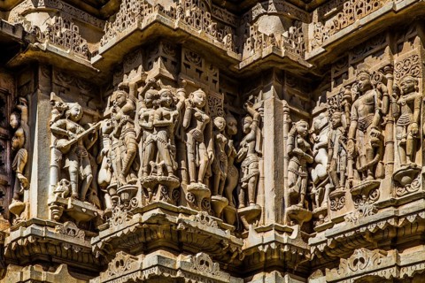 Relief with depictions of Vishnu