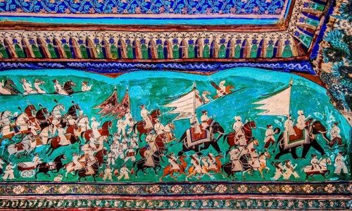 Chittra Shala courtyard with virtuoso fine paintings
