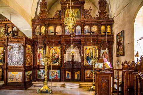 Richly decorated iconostasis
