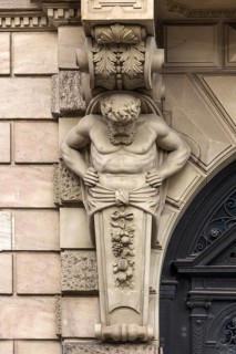 Atlant on a house in neo-Renaissance style