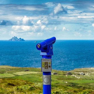 Viewpoint with blue telescope