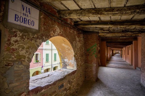 Historic portico Via del Borgo o degli Asini