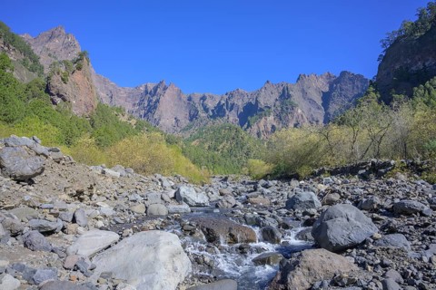 Rock scenery at Rio Taburiente