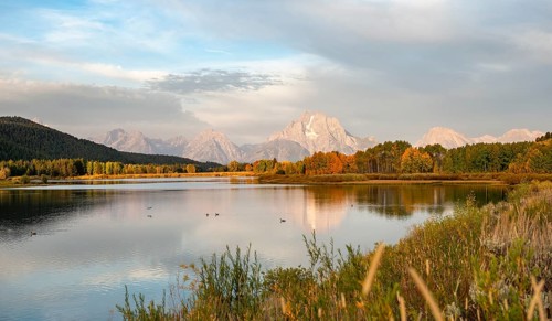 Mount Moran reflected in Snake River