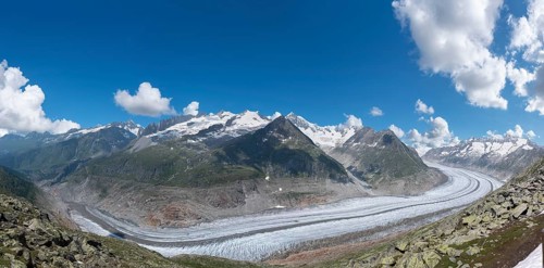 Landscape with Aletsch Glacier from Bettmerhorn Viewpoint