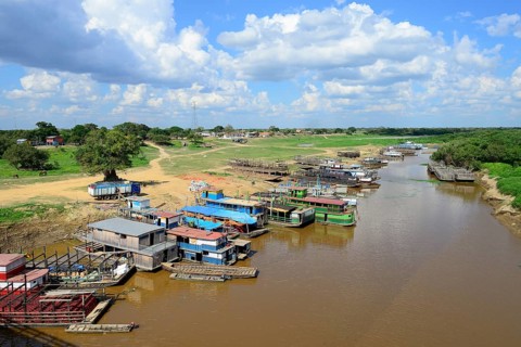 River barge on the banks of the Rio Mamore