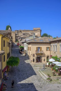 View from the city wall to the castle