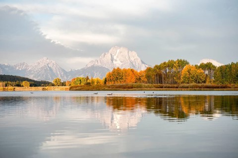 Mount Moran reflected in Snake River