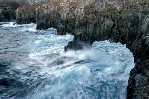 Rock arch juts into the Atlantic