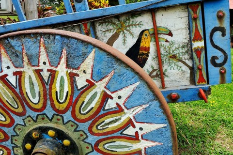 Typical colourful ox cart