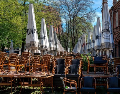 Gastronomy around Hackescher Markt station during the Lockdown