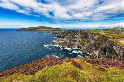 Rugged cliffs overlooking the Atlantic Ocean