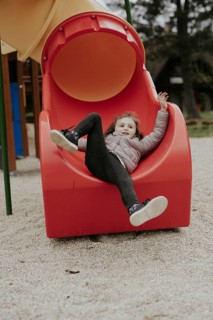 Girl on a slide