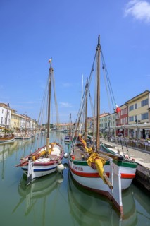 Old sailing ships in the port of