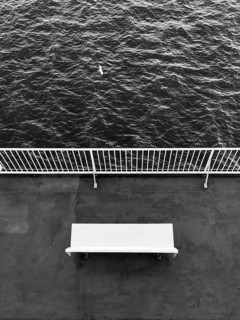 Single bench from above