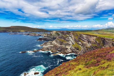 Rugged cliffs overlooking the Atlantic Ocean