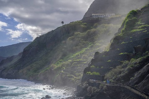 Stone terraces on the coast