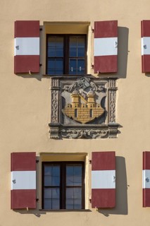 City coat of arms on the historic water gate