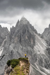 Hiker standing on a ridge
