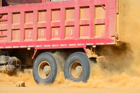 Wheels of a truck