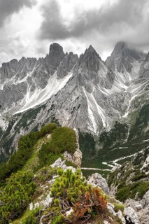 Mountain peaks and pointed rocks