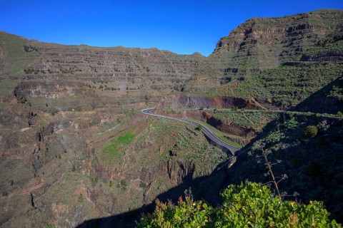 View from the Mirador de la Curva del Queso into the Barranco de Arure