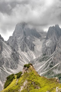 Hiker standing on a ridge